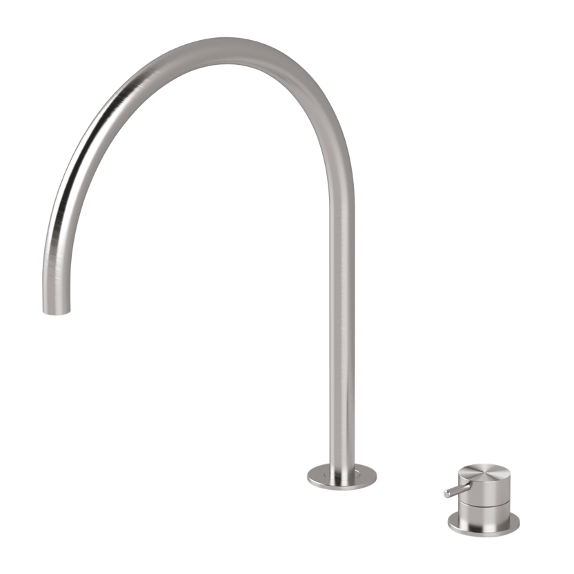  Vòi chậu lavabo xoay 2 lỗ cao 380mm bằng stainless steel Toki - TKI33 