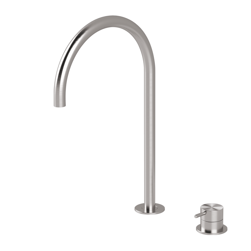 Vòi chậu lavabo xoay 2 lỗ cao 380mm bằng stainless steel Toki - TKI34