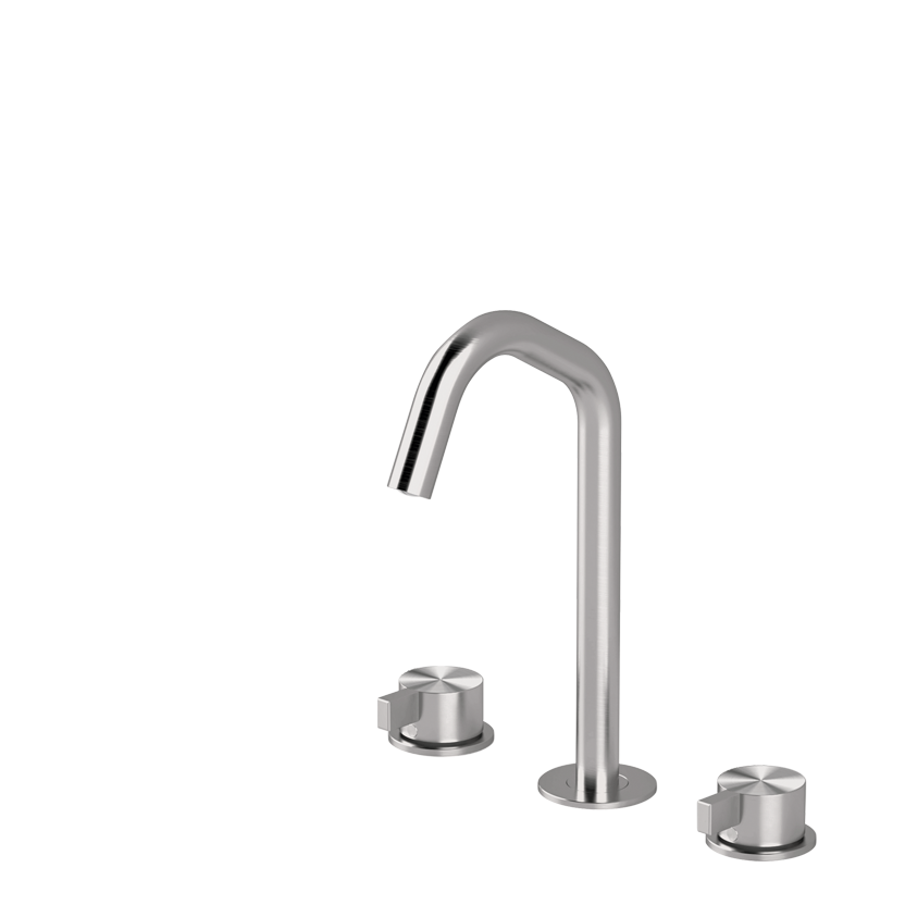  Vòi chậu lavabo xoay 3 lỗ cao 240mm bằng stainless steel Toox - TQN25 