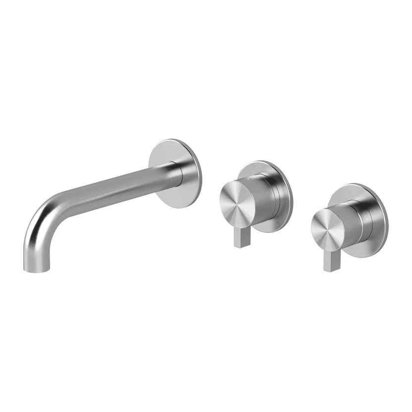 Vòi bồn tắm gắn tường 3 lỗ 3 đầu ra dài 190mm bằng stainless steel Toox - TQV88