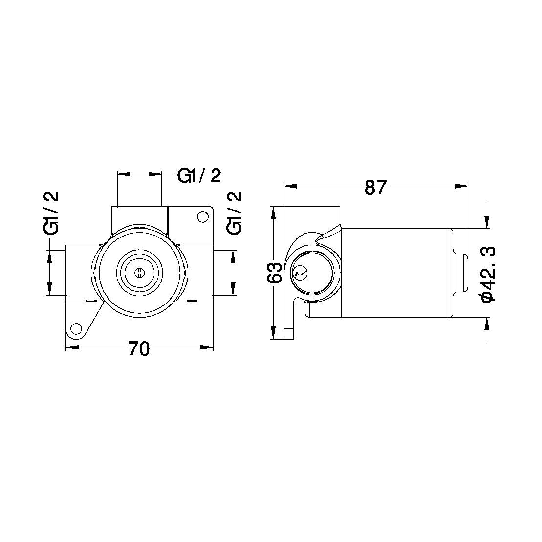 Bộ trộn mặt bích 80mm 1 đầu ra nóng lạnh bằng đồng Accem - 221911b