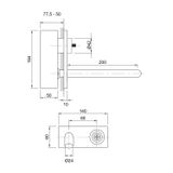  Vòi chậu rửa mặt gắn tường 200mm bằng đồng Volare - VOL7938SSZ 