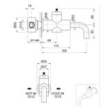  Vòi chậu rửa mặt gắn tường Volante stainless steel - VOX5338SSZ 