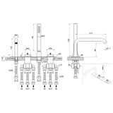  Vòi bồn tắm bốn lỗ Volante stainless steel - VOX5940BZ 