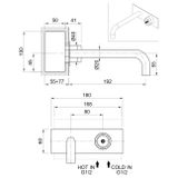  Vòi chậu rửa mặt gắn tường 200mm Volante stainless steel - VOX7938FSSZ 