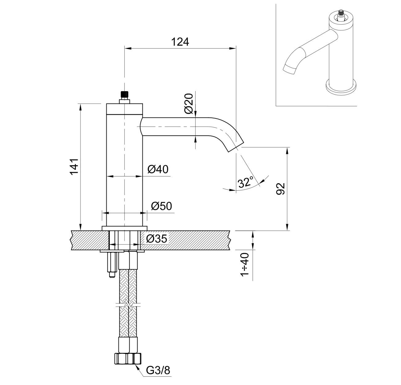  Vòi chậu rửa mặt Volante stainless steel - VOX938SSZ 