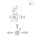  Vòi chậu rửa mặt gắn tường 158mm Volante stainless steel - ZEXCAN158-VOX942Z 