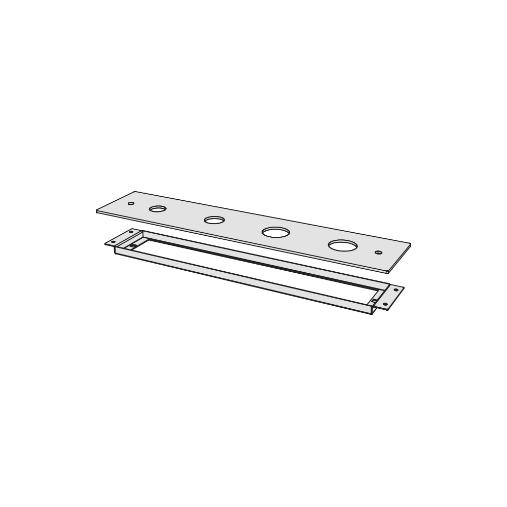 Vòi bồn tắm 4 lỗ gắn thành dài 220mm bằng đồng Tibò - B4O2
