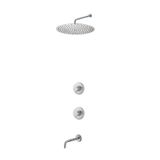  Bộ vòi sen âm tường, điều chỉnh nhiệt độ, vòi nước, individual Slimline stainless steel 