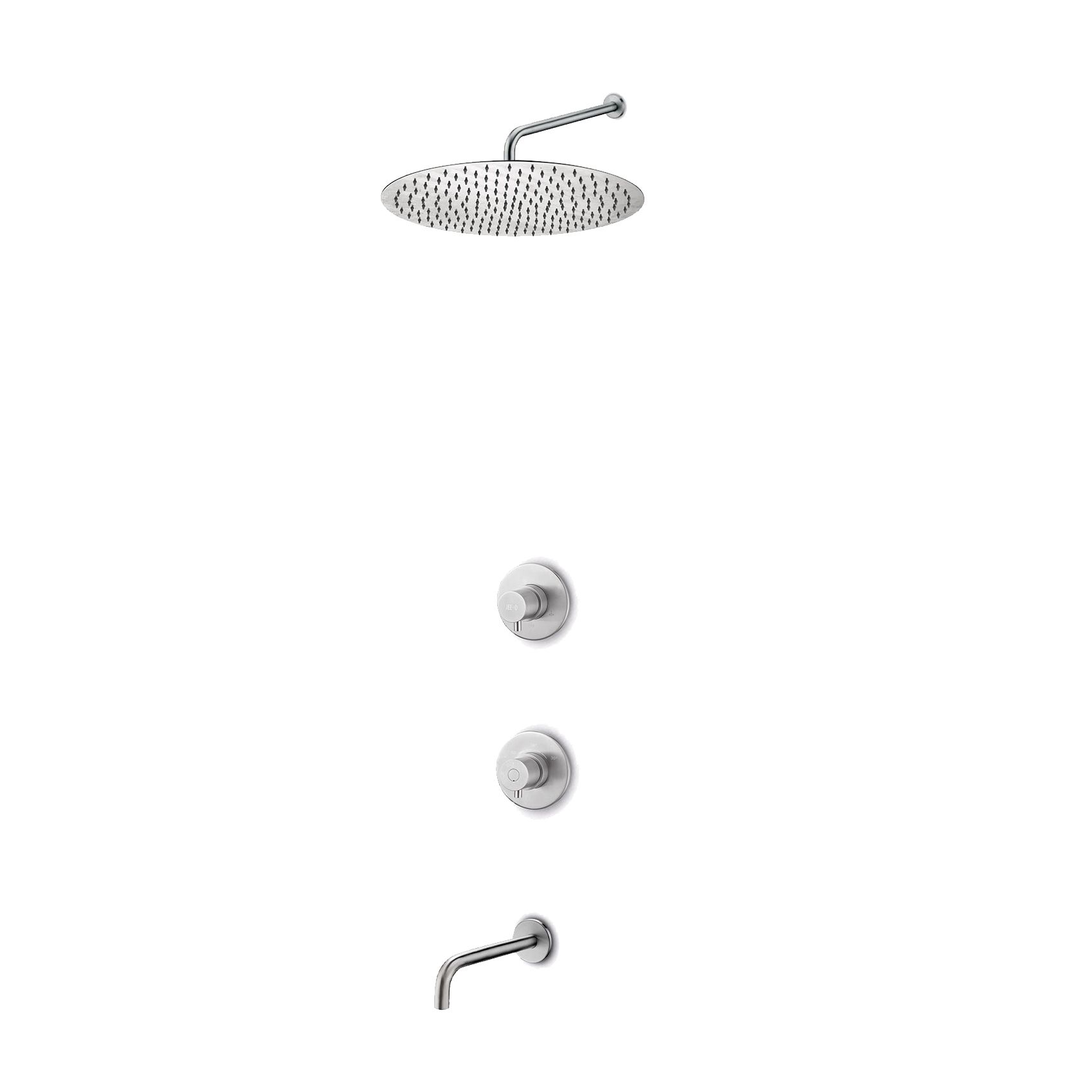  Bộ vòi sen âm tường, điều chỉnh nhiệt độ, vòi nước, individual Slimline stainless steel 