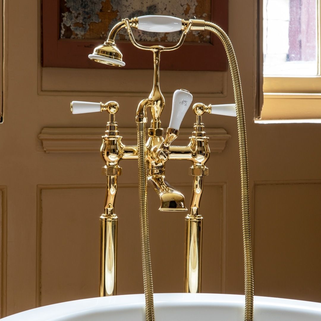  Vòi bồn tắm gắn sàn 1900 cổ điển bằng đồng - WL1144PB 
