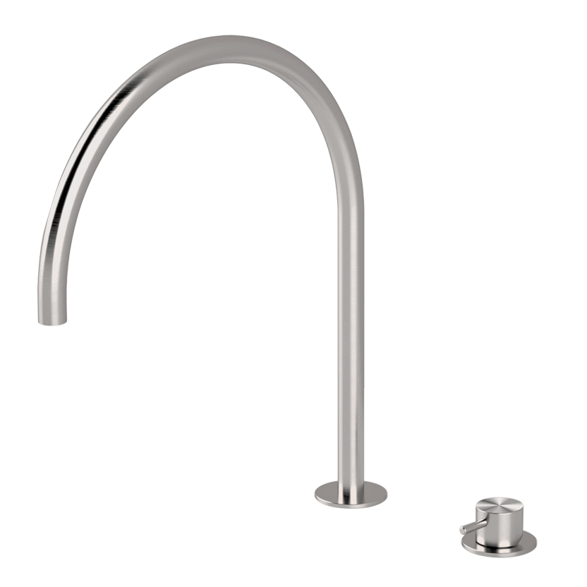 Vòi chậu lavabo xoay 2 lỗ cao 380mm bằng stainless steel Zero - ZER33