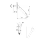  Vòi chậu rửa mặt gắn tường 158mm Volante stainless steel - ZEXCAN158-VOX942Z 