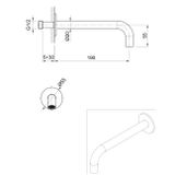  Vòi chậu rửa mặt gắn tường 200mm Volante stainless steel - ZEXCAN200F-VOX1910NZ 