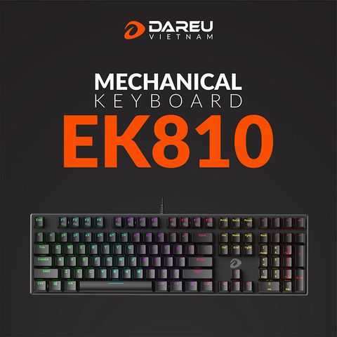  Bàn Phím cơ Dareu EK810 Multi-Led Black (USB/Multi Led/Red switch) 