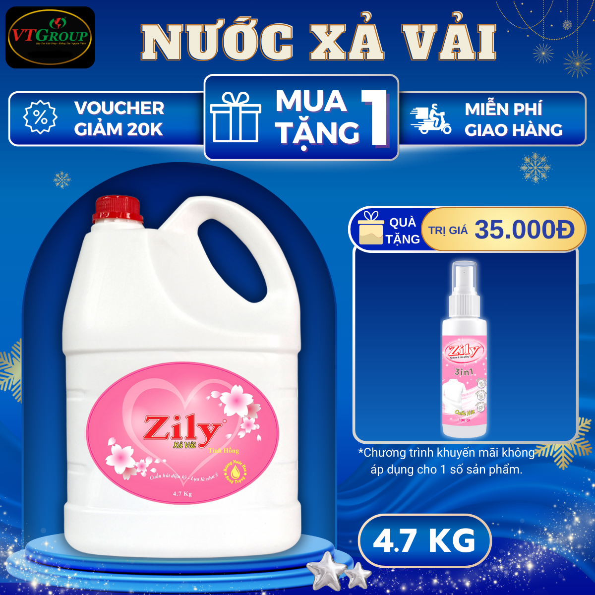 Nước Xả Vải Zily 4.7 kg