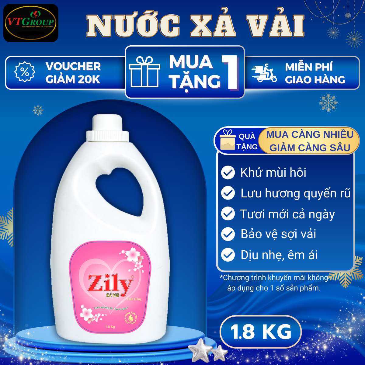 Nước Xả Vải Zily 1.8 kg