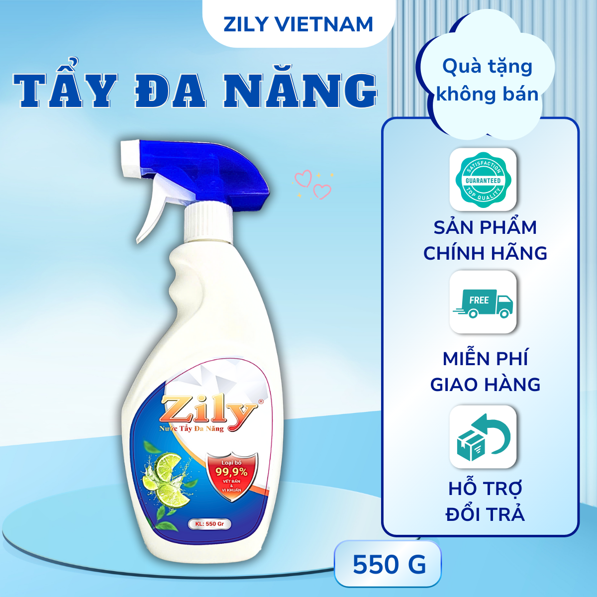 Khuyến Mãi Nước Tẩy Đa Năng Zily 550g