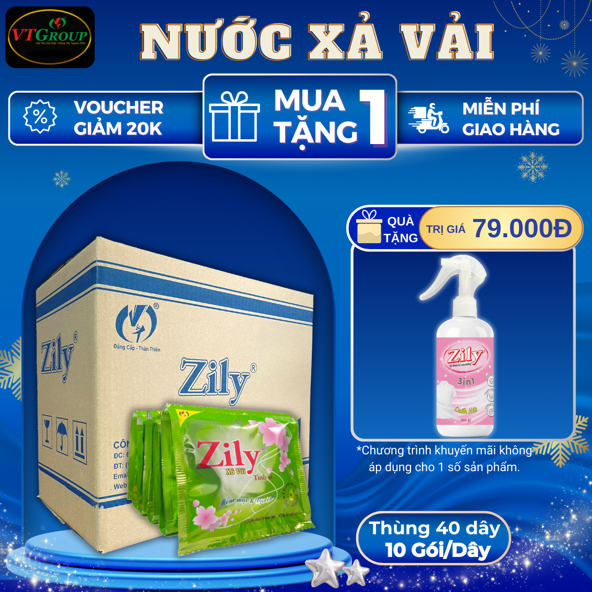Nước Xả Vải Zily - 40 Dây / Thùng