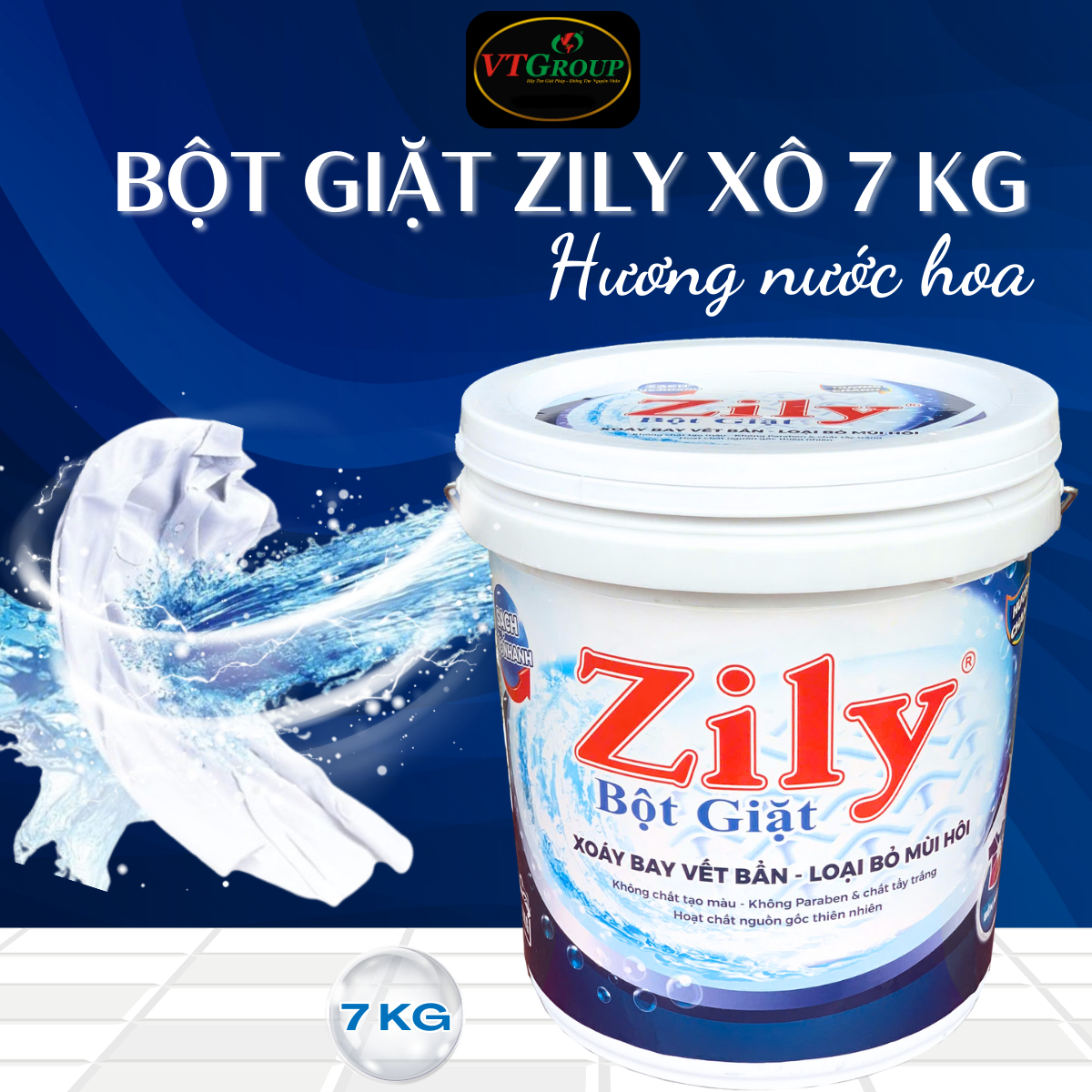 Bột Giặt Zily Hương Nước Hoa Xô 7 Kg