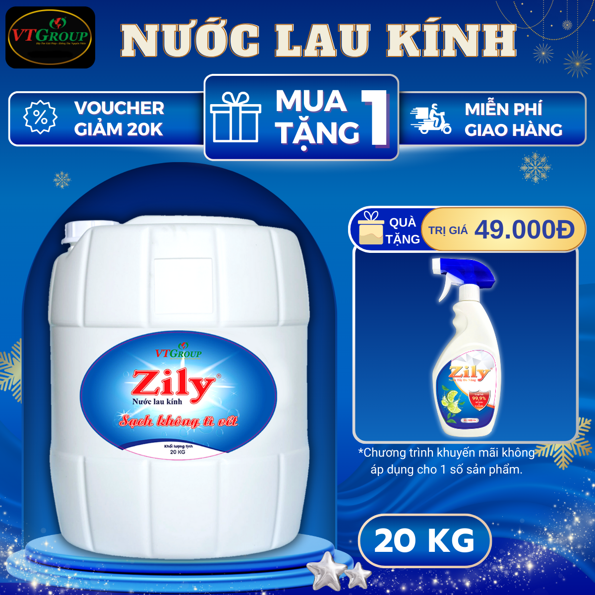 Nước Lau Kính Zily Can 20Kg