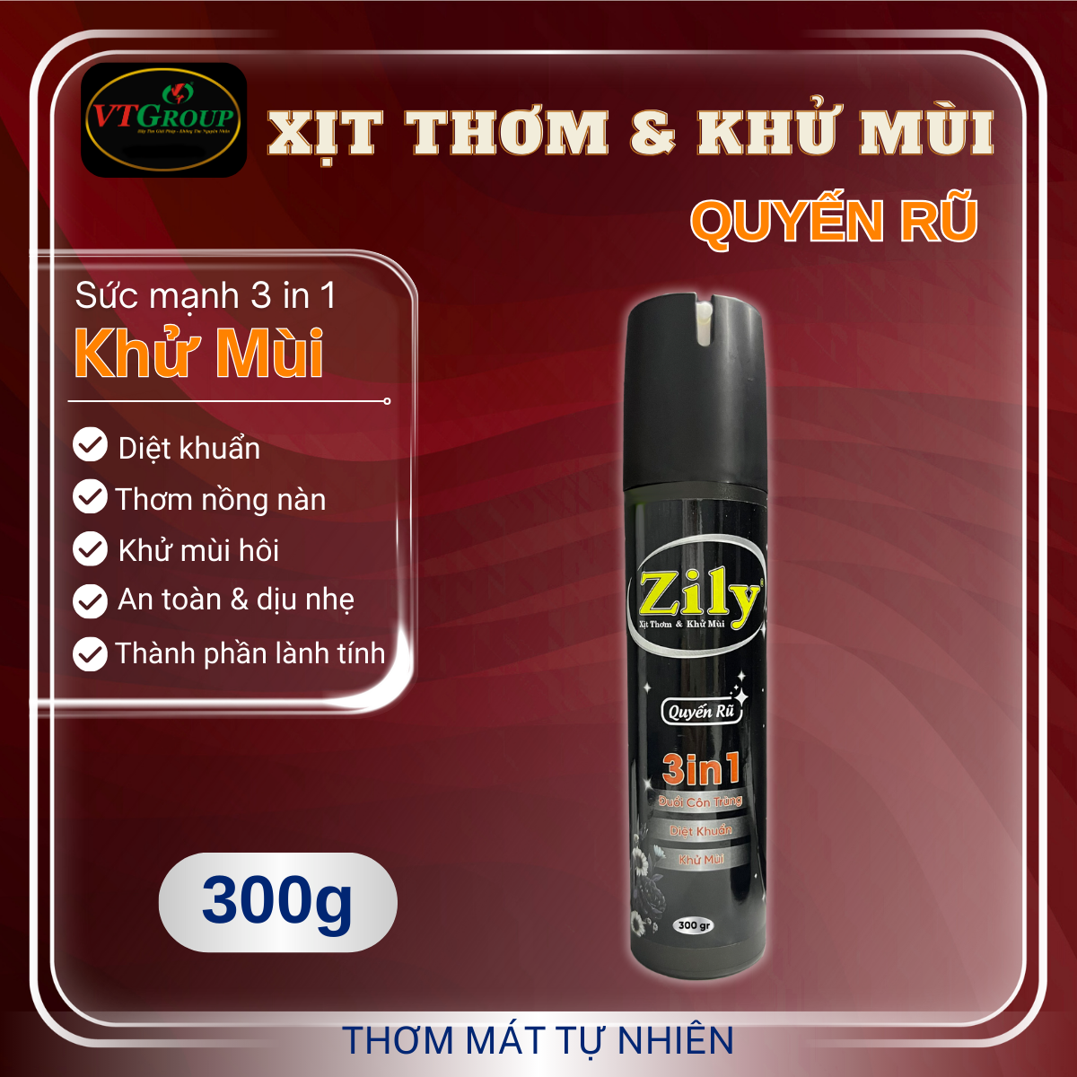 Khuyến Mãi Xịt Thơm & Khử Mùi Zily 300g