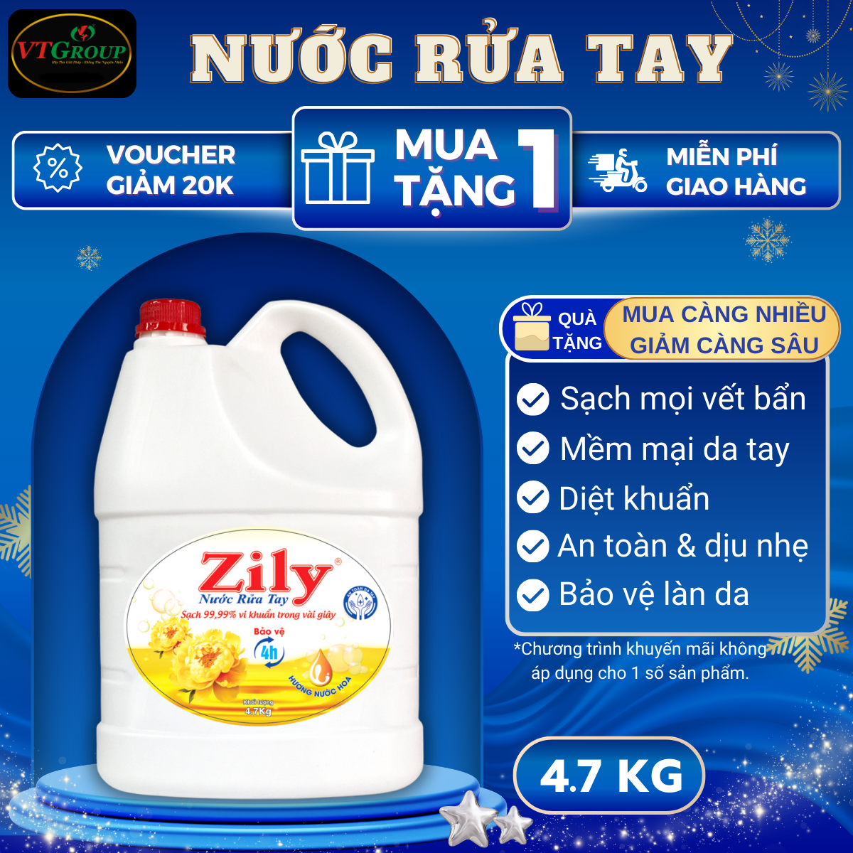 Nước Rửa Tay Zily 4.7Kg