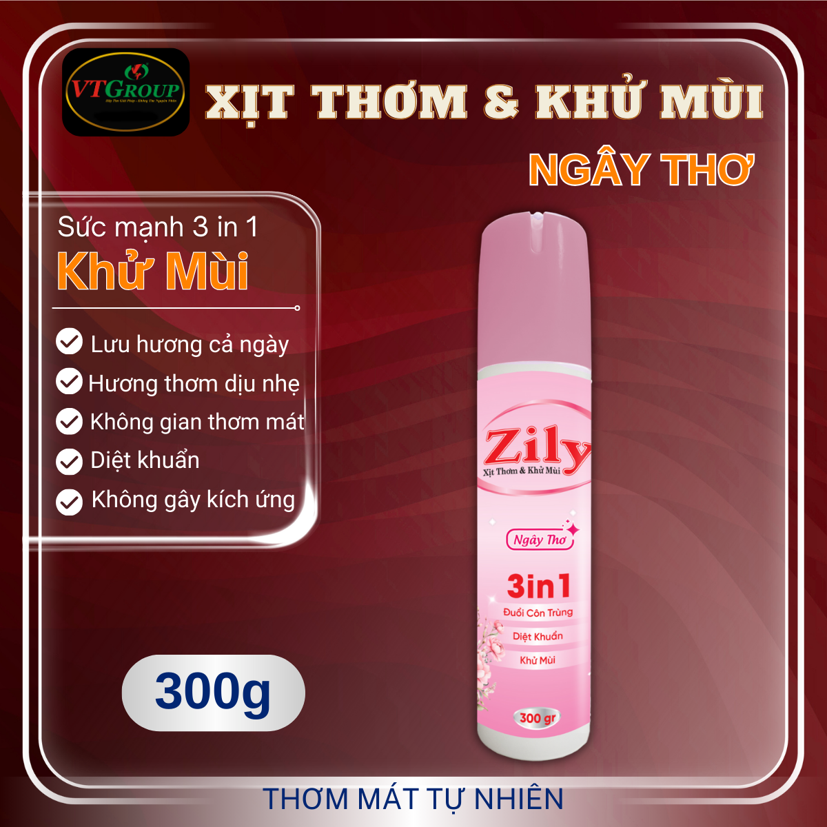 Xịt Thơm & Khử Mùi Zily 300g