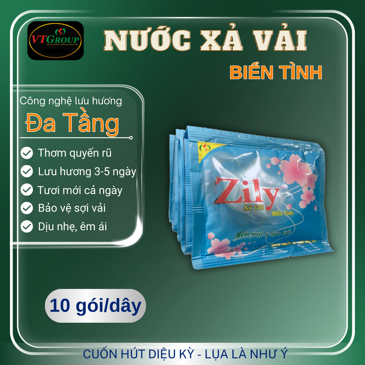 Nước Xả Vải Zily 22ml - 10 Gói / Dây