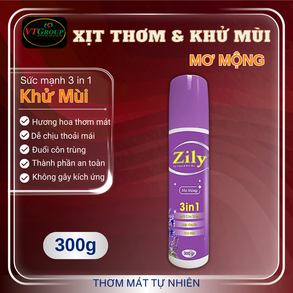 Xịt Thơm & Khử Mùi Zily 300g