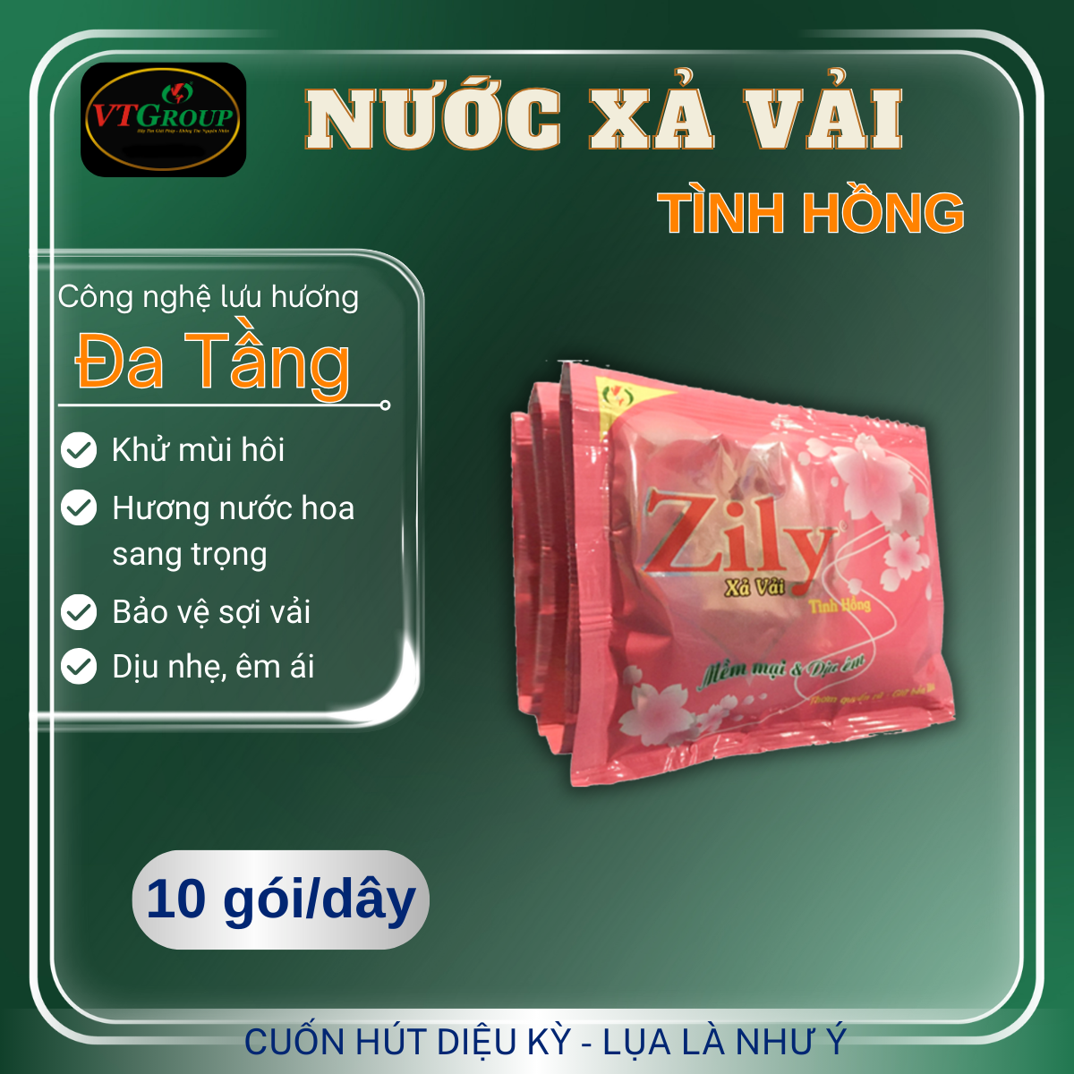 Nước Xả Vải Zily 22ml - 10 Gói / Dây