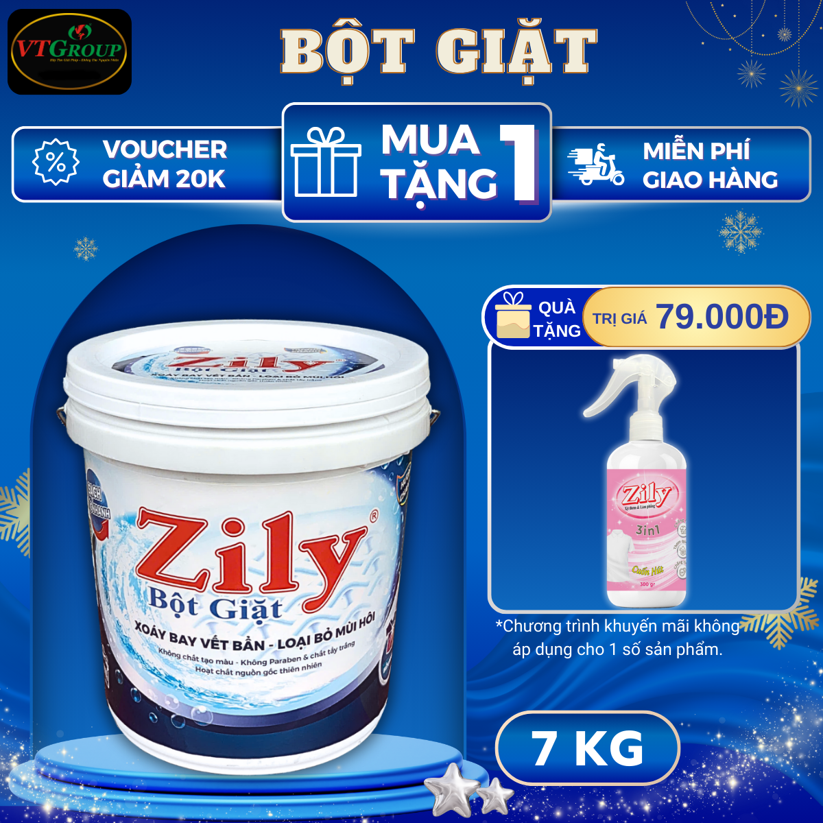 Bột Giặt Zily Hương Nước Hoa Xô 7 Kg