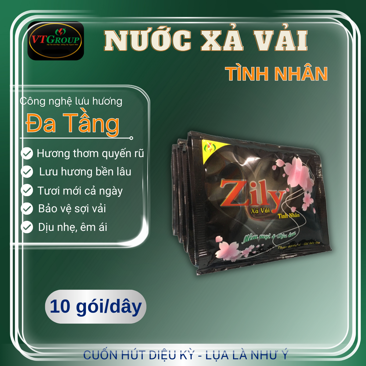 Nước Xả Vải Zily 22ml - 10 Gói / Dây
