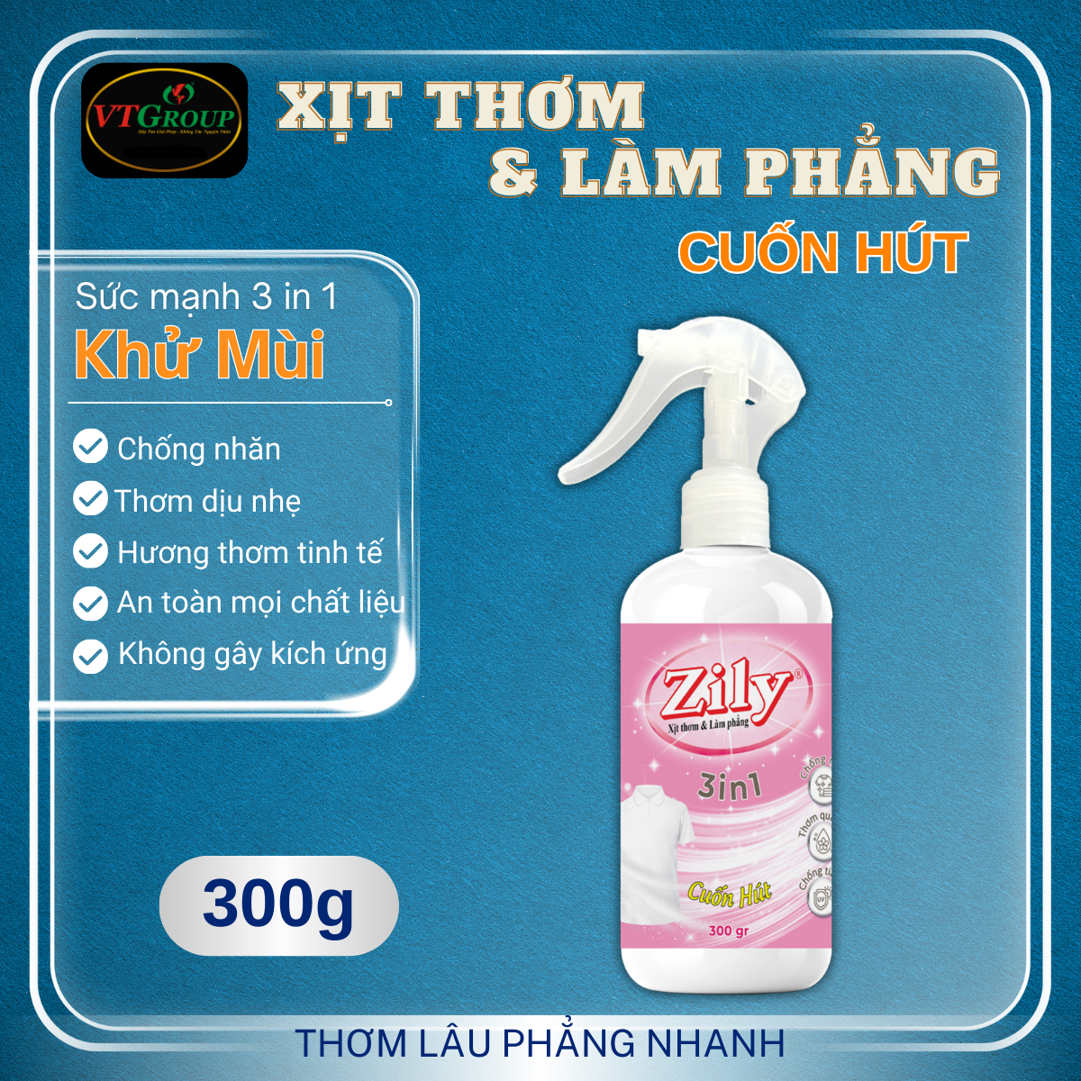 Xịt Thơm & Làm Phẳng Quần Áo Zily 300 g
