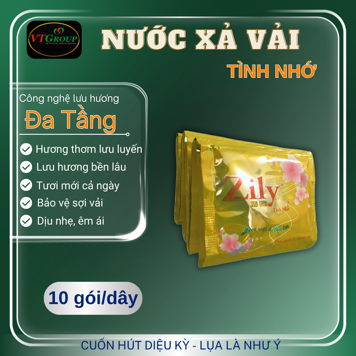 Nước Xả Vải Zily 22ml - 10 Gói / Dây