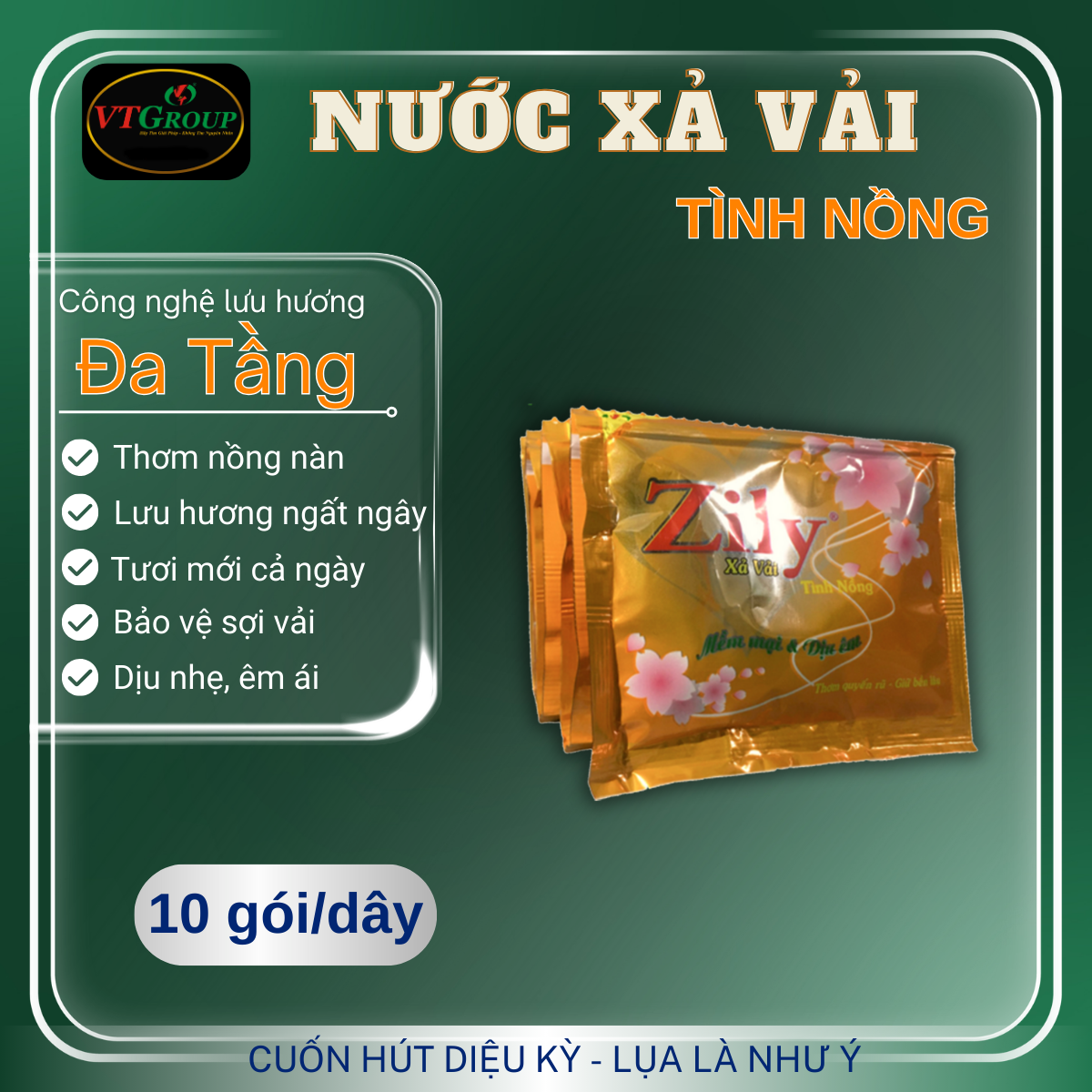 Nước Xả Vải Zily 22ml - 10 Gói / Dây