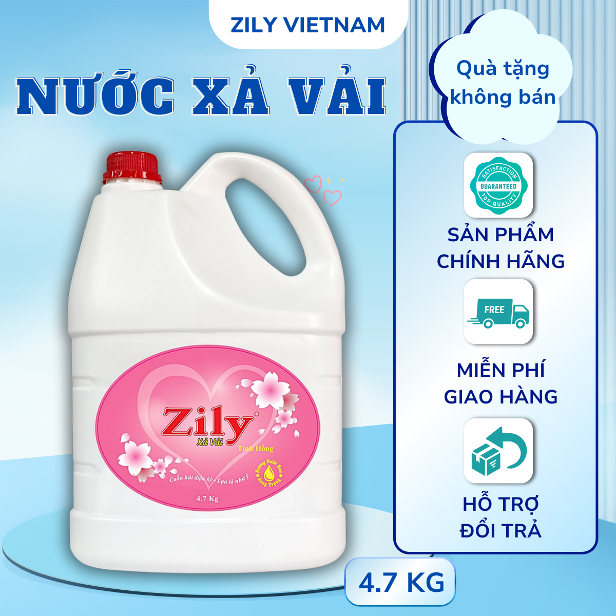 Khuyến Mãi Nước Xả Vải Zily 4.7 kg