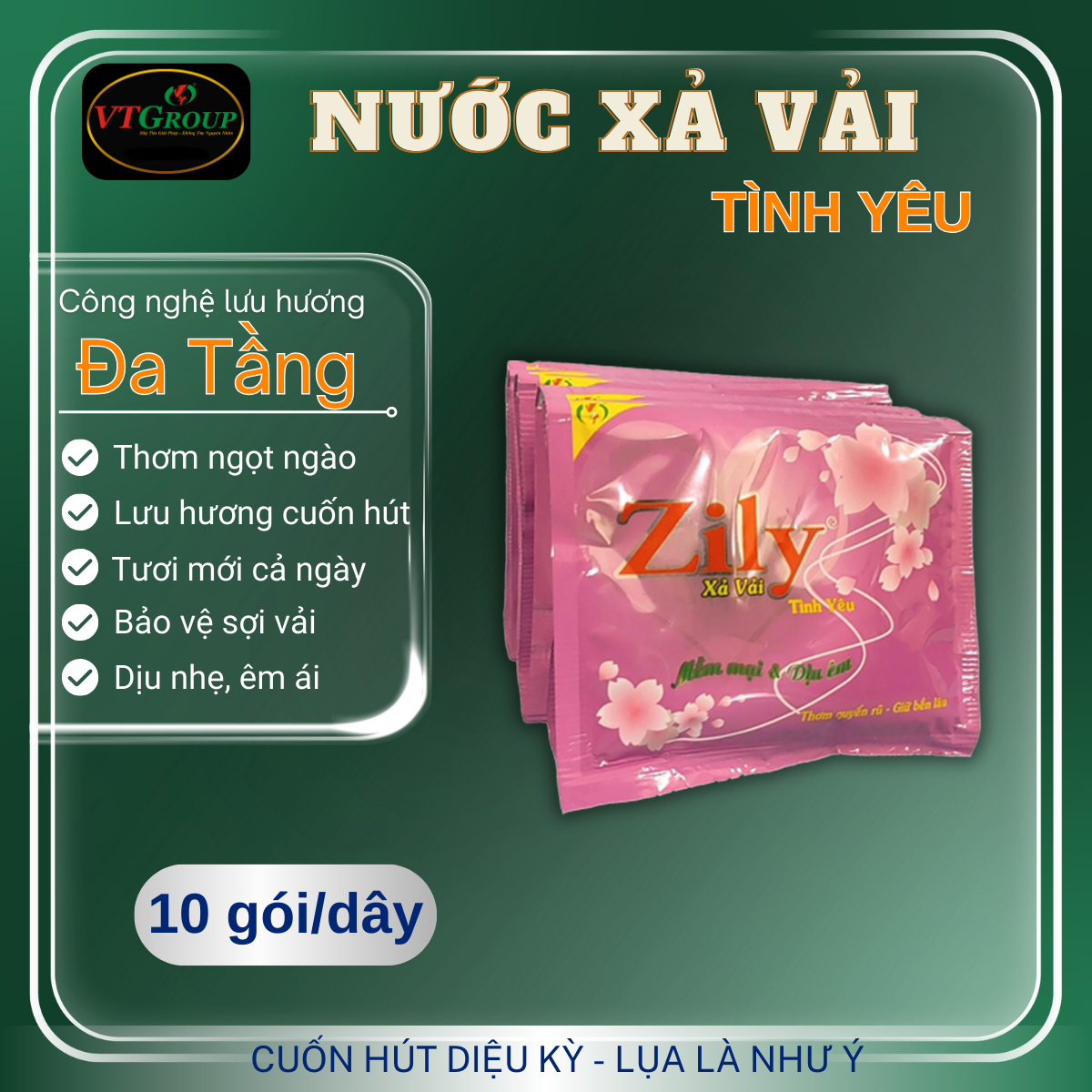 Nước Xả Vải Zily 22ml - 10 Gói / Dây