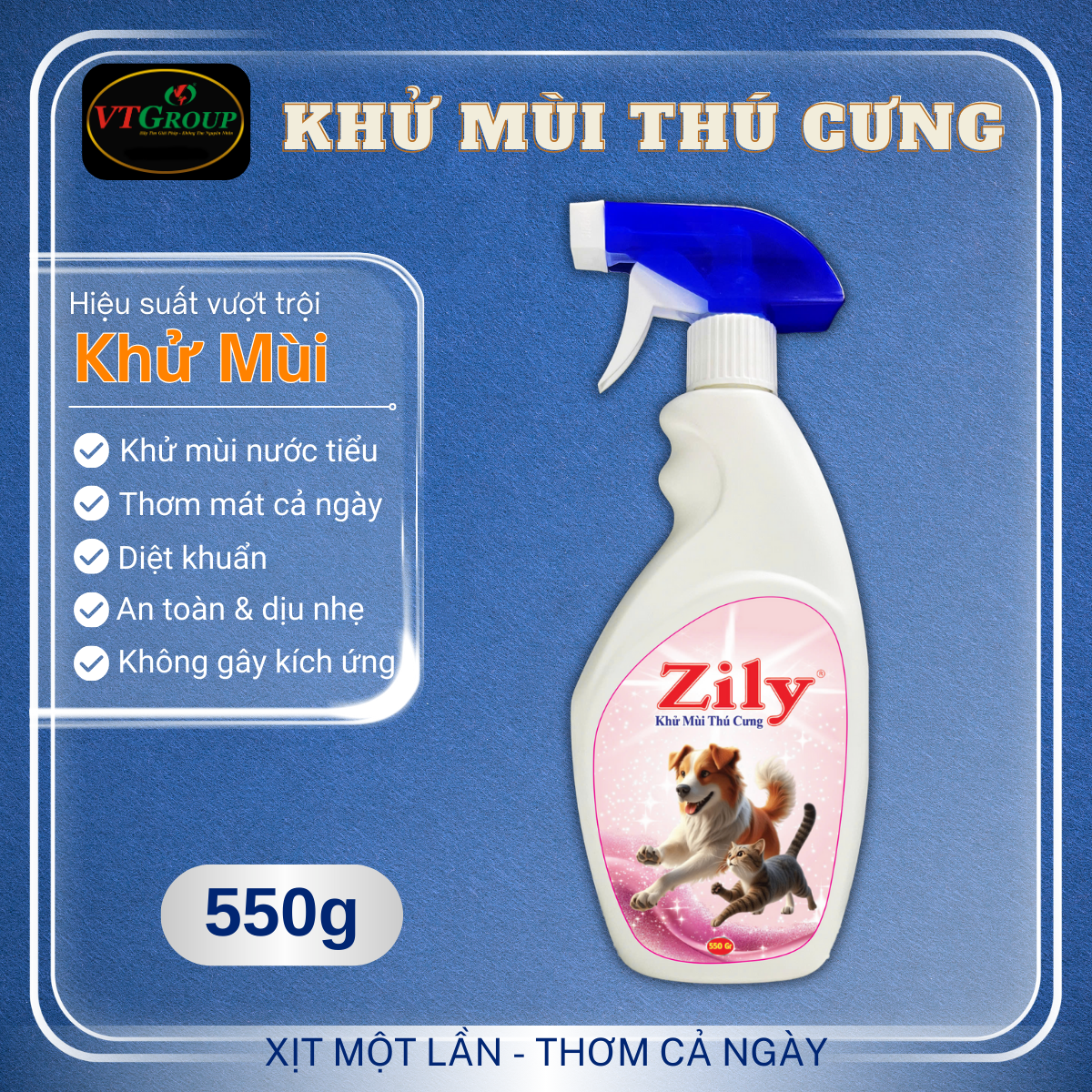Xịt Khử Mùi Thú Cưng Zily 550g