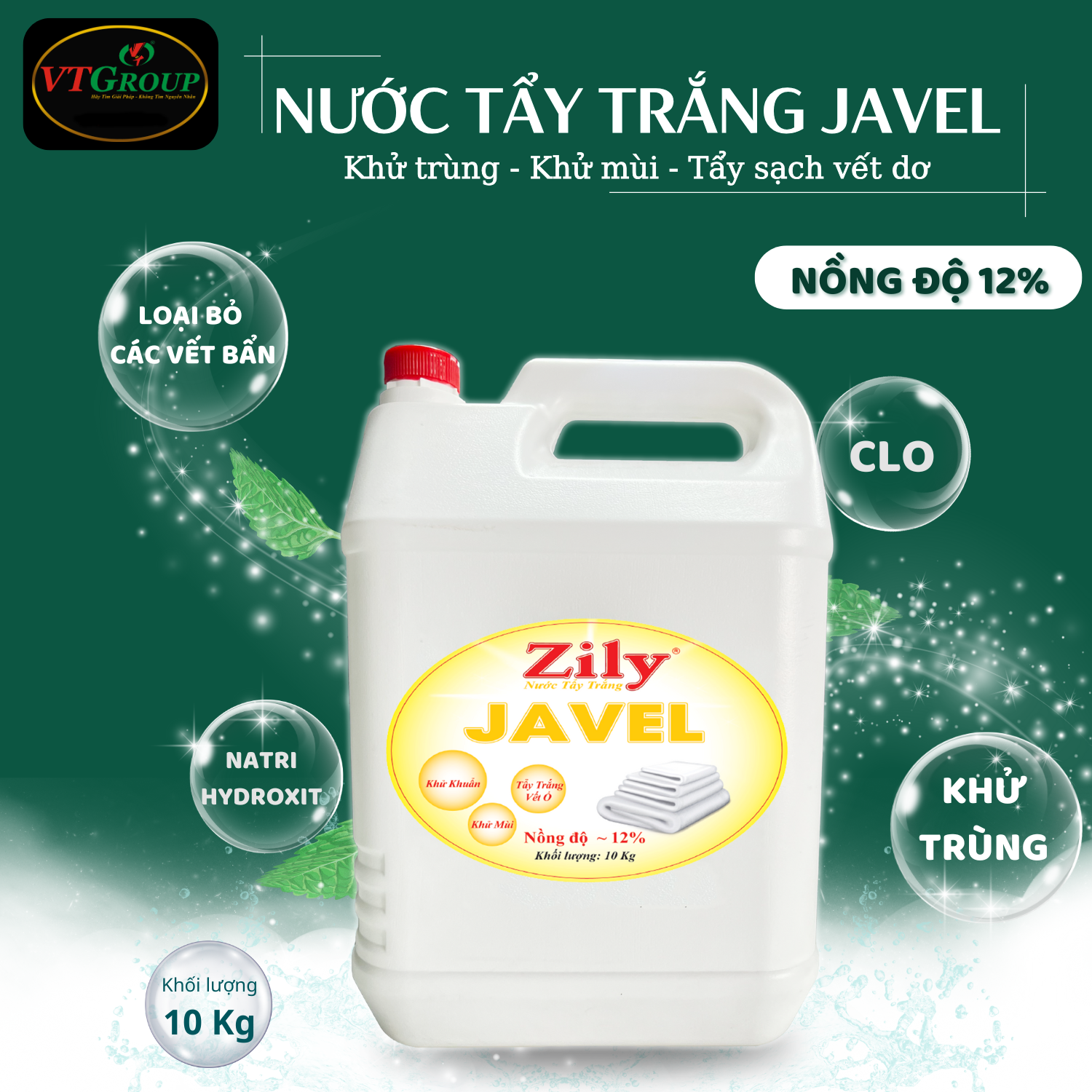 Nước Tẩy Trắng Javel Zily 10 Kg