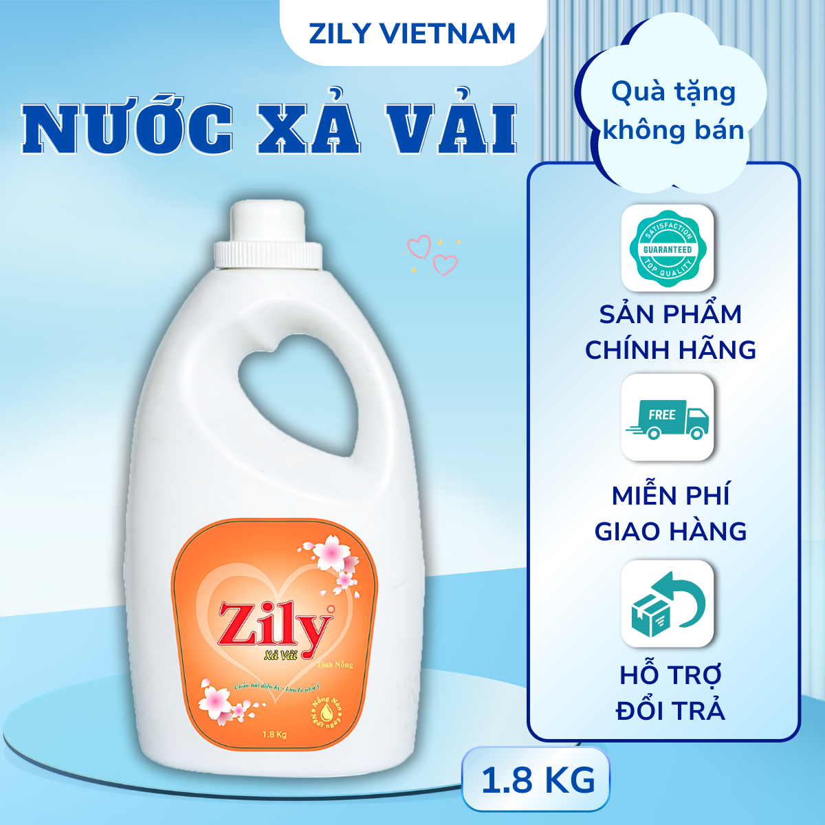 Khuyến Mãi Nước Xả Vải Zily 1.8kg