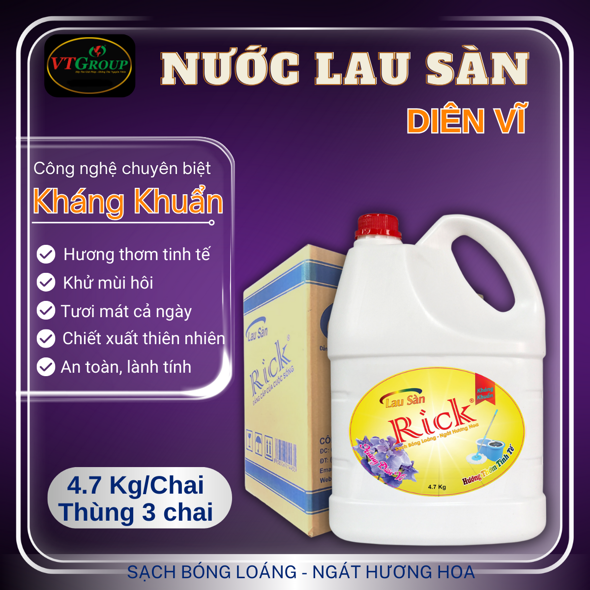 Lau Sàn Rick 4.7 kg - 3 Chai/ Thùng