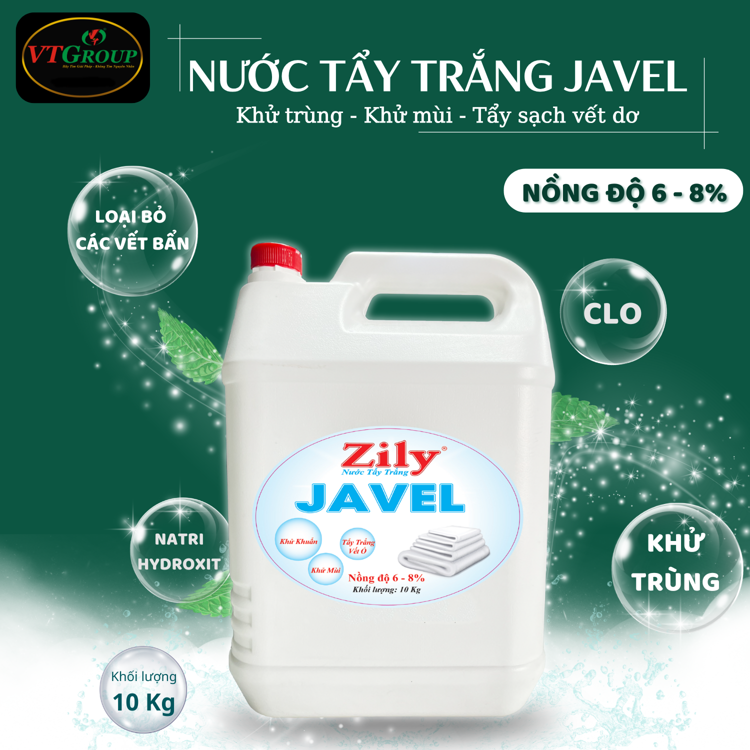Nước Tẩy Trắng Javel Zily 10 Kg