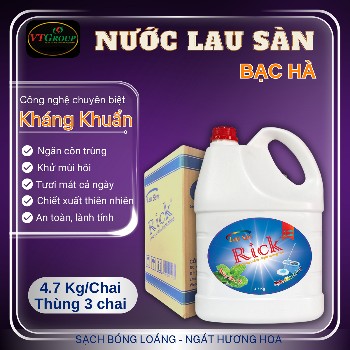Lau Sàn Rick 4.7 kg - 3 Chai/ Thùng