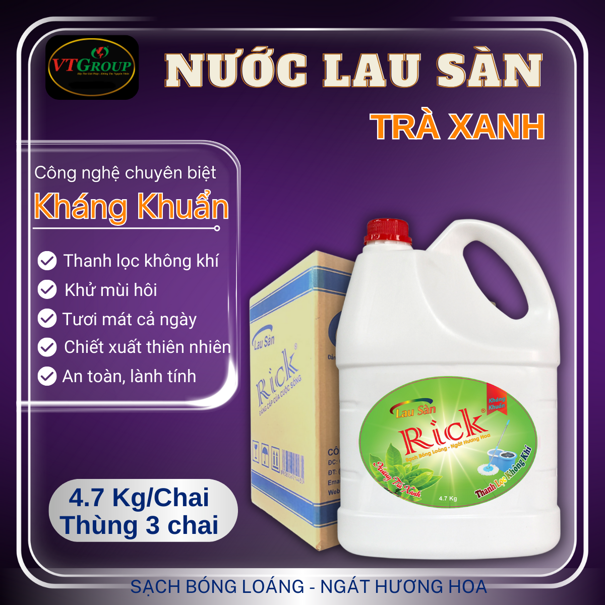 Lau Sàn Rick 4.7 kg - 3 Chai/ Thùng