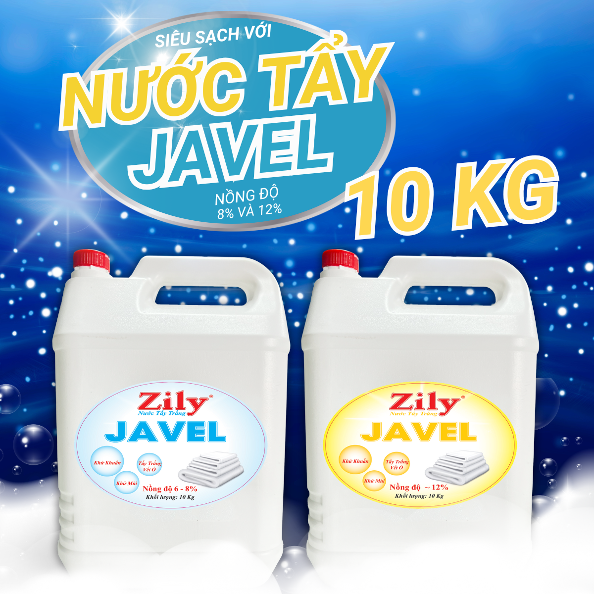 Nước Tẩy Trắng Javel Zily 10 Kg