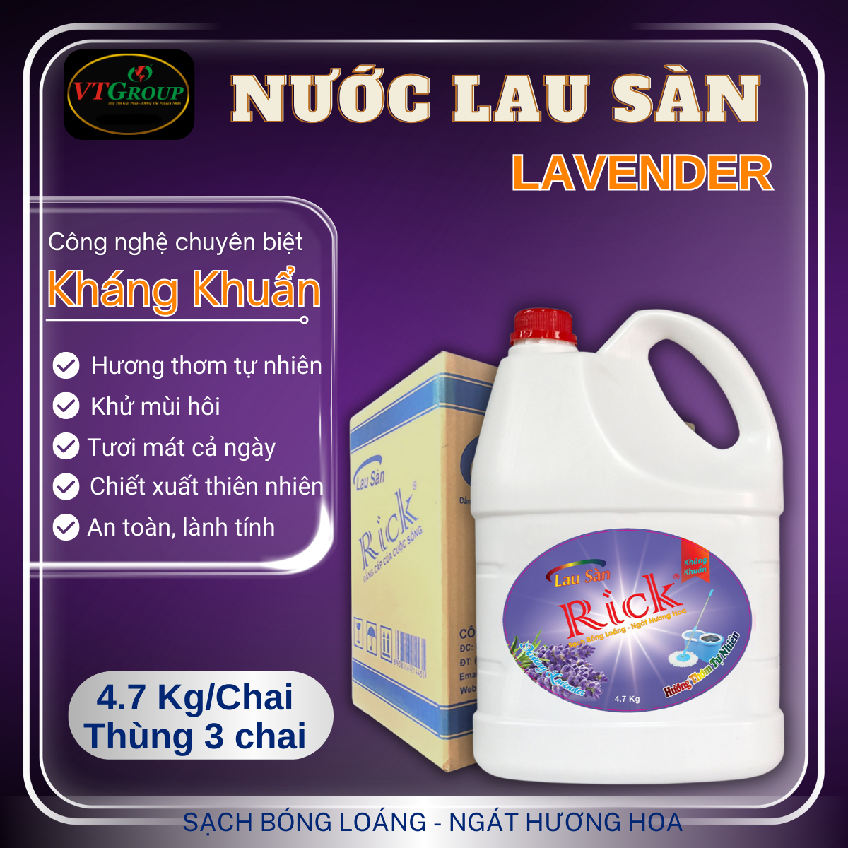 Lau Sàn Rick 4.7 kg - 3 Chai/ Thùng