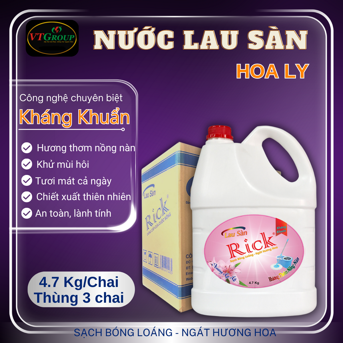 Lau Sàn Rick 4.7 kg - 3 Chai/ Thùng
