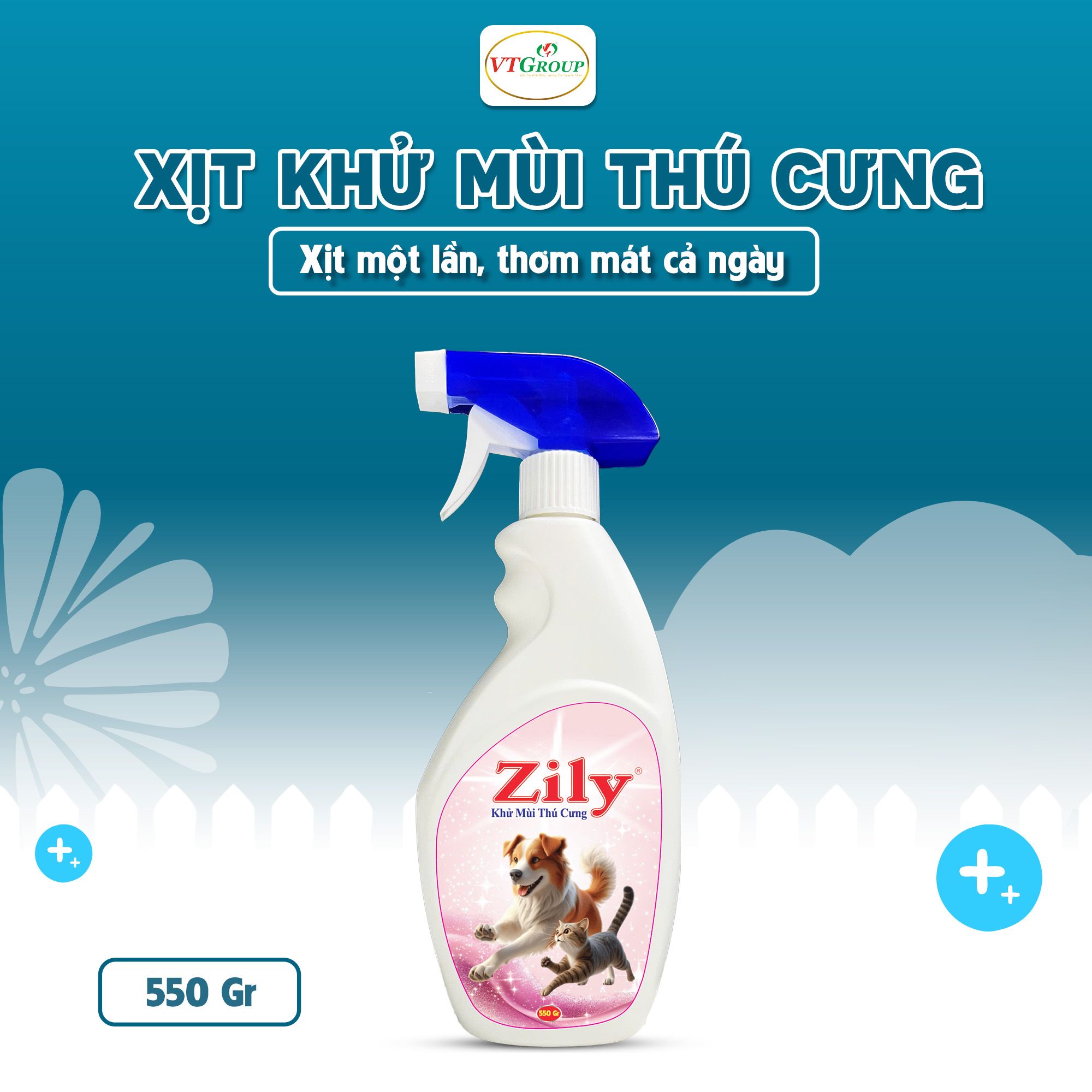 Xịt Khử Mùi Thú Cưng Zily 550g