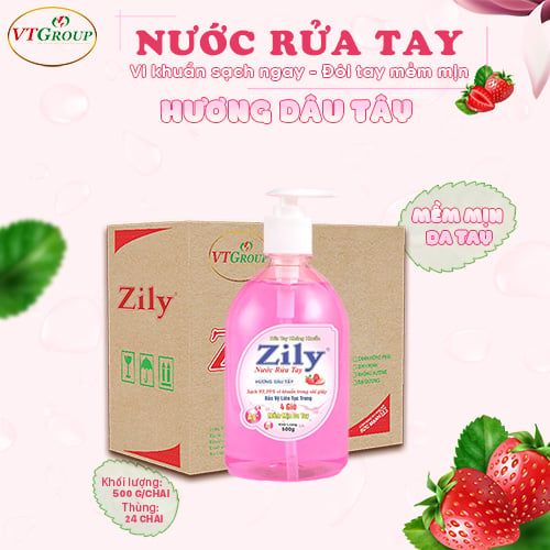 Nước Rửa Tay Zily 500g - 24 Chai/ Thùng